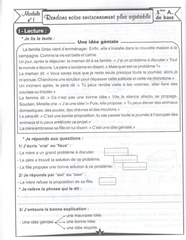 suivi_évaluation français avec corrigé 5 année toute l'année page 1